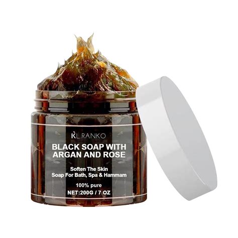 Morocco Black Soap With Organic Argan And Rose, Body Scrub, Pure ...