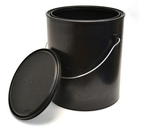 1 Gallon Black All Plastic Polypropylene Paint Can With Ears Bail