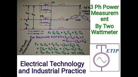 Three Phase Power Measurement By Two Wattmeter Method Youtube