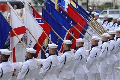 The Navy Ceremonial Honor Guard Renders Honors