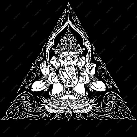 Premium Vector | Lord Ganesha on black background