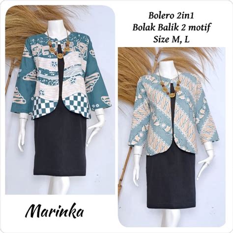 Jual Bolero Batik Wanita Bahan Katun Halus Bolero Batik Bolak Balik