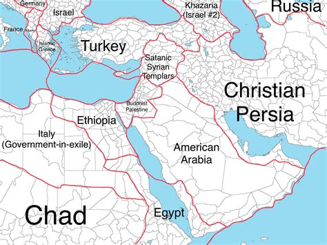 Map of the middle east with cities