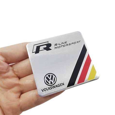 1 X Aluminio Volkswagen Motorsport R Line Logotipo Letra Coche Lateral