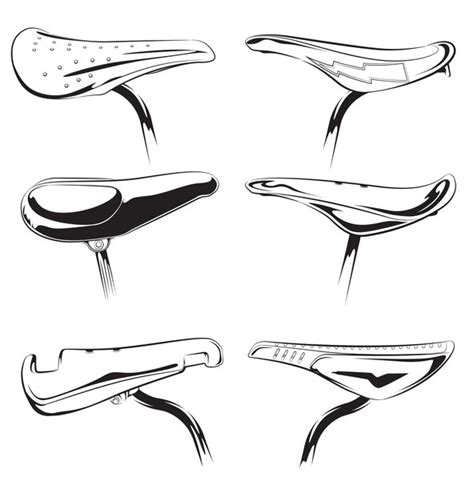 Винтажное седло, часть черного эскиза BMX Oldschool | Премиум векторы