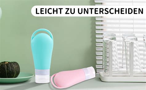 Silikon Reiseflaschen 6 Stück 90ml 60ml 38ml Auslaufsicher