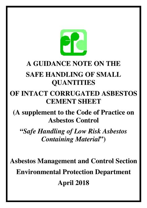 Asbestos Control Environmental Protection Department