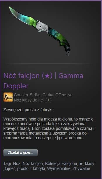 Kosa Cs Go Falchion Knife Gamma Doppler 13390480735 Oficjalne