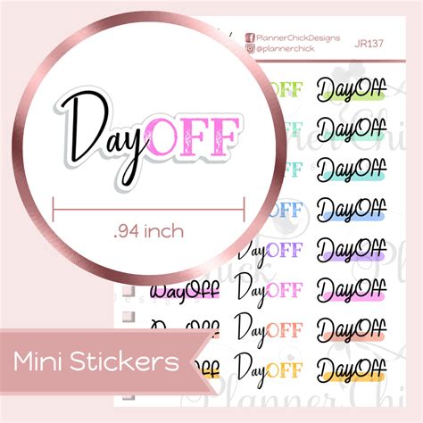 Mini Stickers ~ Day Off – PlannerChickDesigns