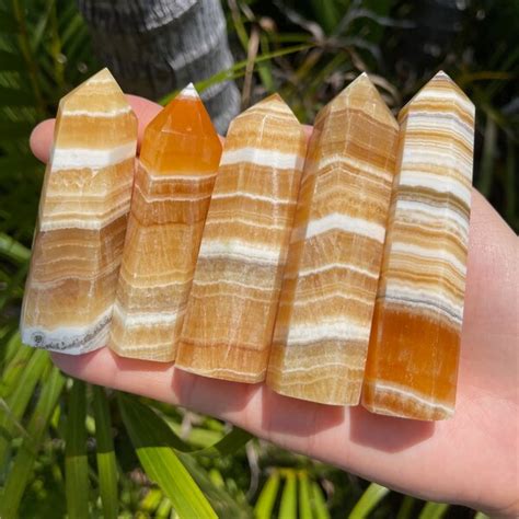 Orange Calcite Tower Etsy