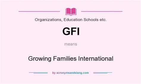GFI - Growing Families International in Organizations, Education ... 
