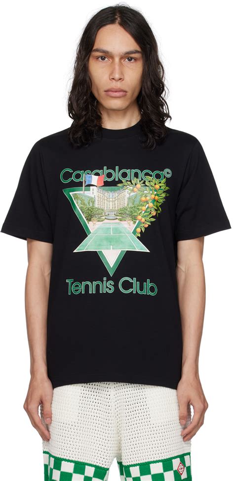 Casablanca Ssense Exclusive Black Tennis Club Icon T Shirt Casablanca