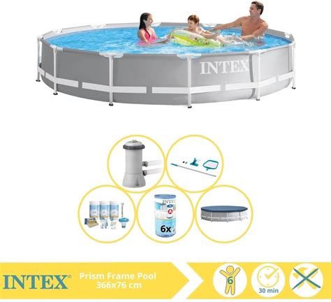 Intex Prism Frame Swimming Pool Piscine Hors Sol 366x76 Cm Y Compris La