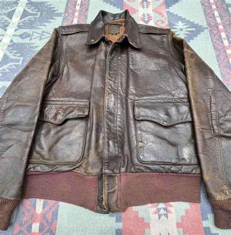 Aaf A Leather Jacket Ja Dubow Anchor Vintage