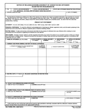 Sex Offender Acknowledgement Form Fill And Sign Printable Template Online