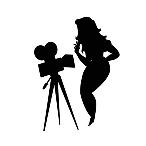 Black Silhouette Actress Character Illustration Isolated White Cartoon ...