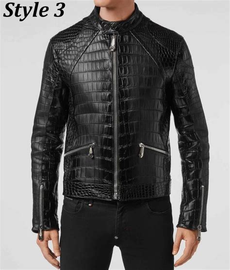 Alligator Croc Print Leather Jacket Jackets Creator