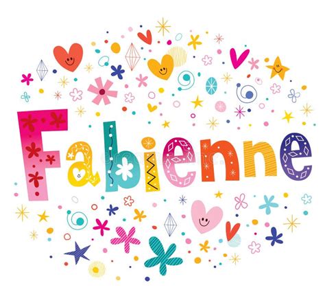 Fabienne French Feminine Name Stock Vector - Illustration of lettering ...