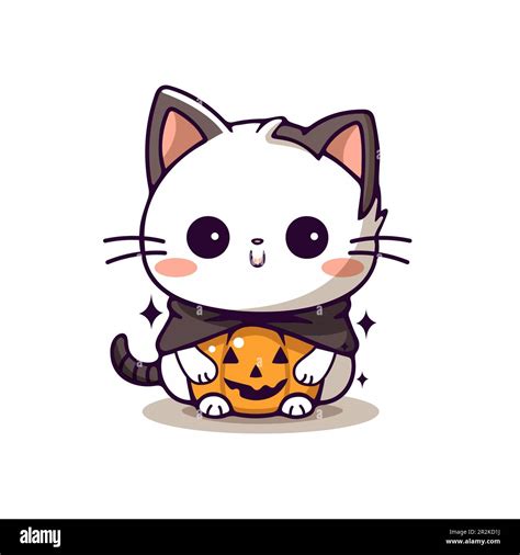 Cute halloween cat in cartoon style. Vector Stock Vector Image & Art - Alamy