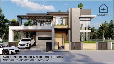 Ep 84 Part 1 5 Bedroom Modern House Design Modern 2 Storey House Design Neko Art Youtube