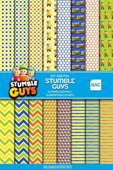 Stumble Guys Digital Kit 16 Digital Papers Images