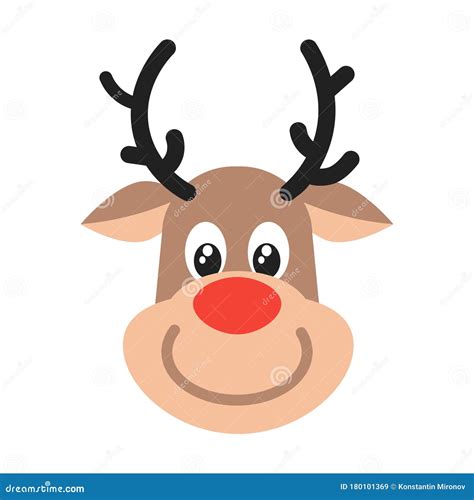 Reindeer Head Christmas Flat Style Design Vector Illustration Icon Sign