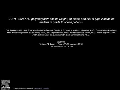 UCP A G Polymorphism Affects Weight Fat Mass And Risk Of Type 2