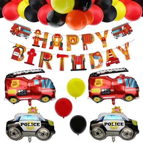 Buy Fireman Birthday Party Supplies Set Of Happy Birthday Banner Fire