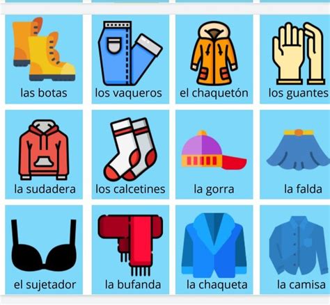 Vocabulario de la ropa en español Learning spanish Gaming logos