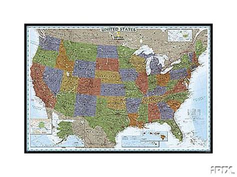 32x50 Rand McNally World Classic Wood Framed Wall Map Mural Poster Art ...