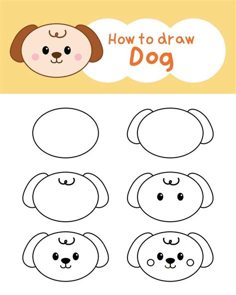 How To Draw Cute Dog Cartoon For Learning Kid Coloring Book