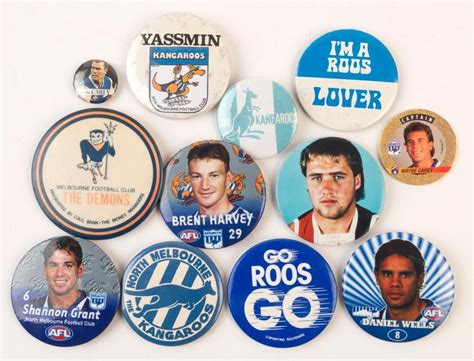 Vintage Football Badges Lot Sporting Aflvfl Memorabilia