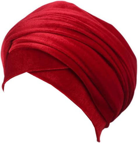 Qhome Luxury Pleated Velvet Turban Hijab Head Wrap Extra Long Tube Indian Headwrap