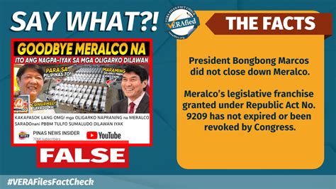 VERA FILES FACT CHECK Marcos DID NOT Shut Down Meralco VERA Files