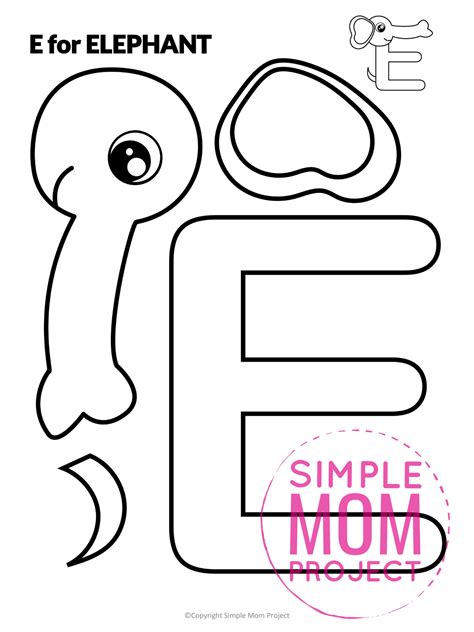 Free Printable Letter E Craft Template Simple Mom Project