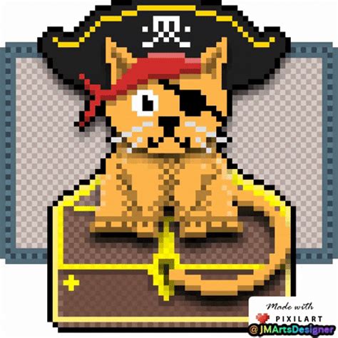 JMArtsDesign giphygifmaker cat pirate piratecat GIF