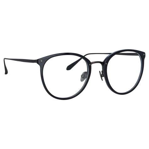 Linda Farrow Calthorpe Oval Optical Frames In Black And Nickel