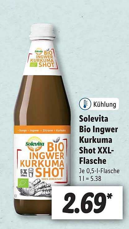 Solevita Bio Ingwer Kurkuma Shot Xxl Flasche Angebot Bei Lidl