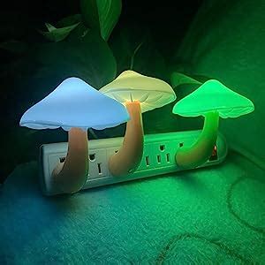 Utlk Pack Plug In Led Mushroom Night Light Lamp With Dusk To Dawn