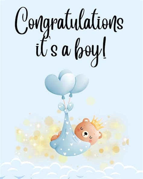 Congratulations Its A Boy Congratulation Baby T Baby Etsy