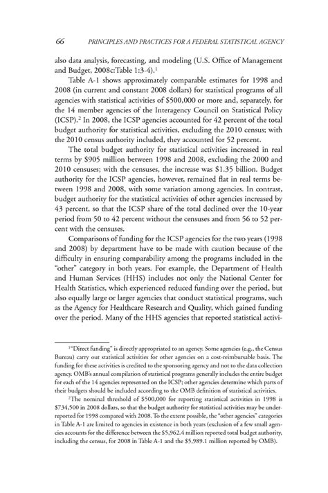 Appendix A Organization Of The Federal Statistical System Principles