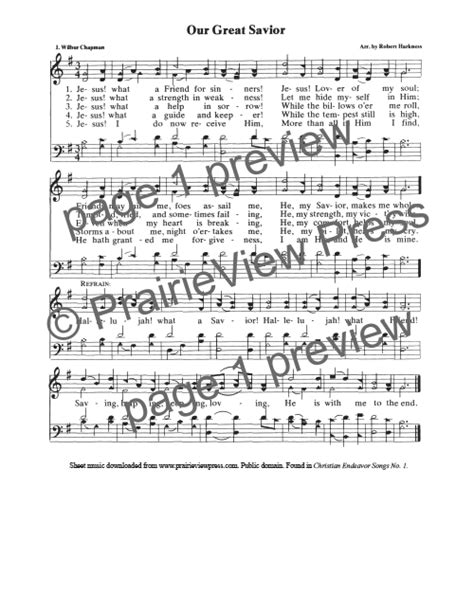 Song: Our Great Savior | PrairieView Press