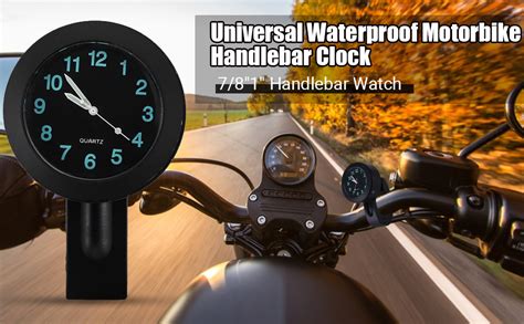 Keenso Motorrad Lenkeruhr Wasserdichte Motorrad Lenkerhalterung Uhr