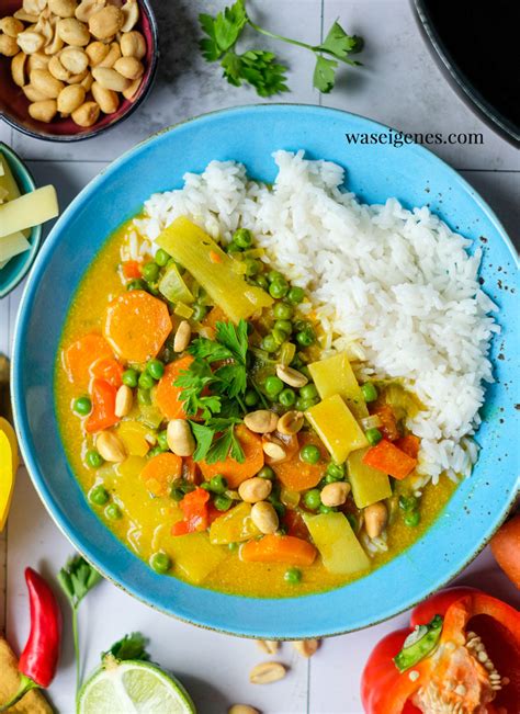 Gem Se Curry Mit Kokosmilch Erdn Sse Reis