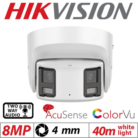 Hikvision 8MP Poe Colorvu Acusense Panoramic Strobe Light Turret