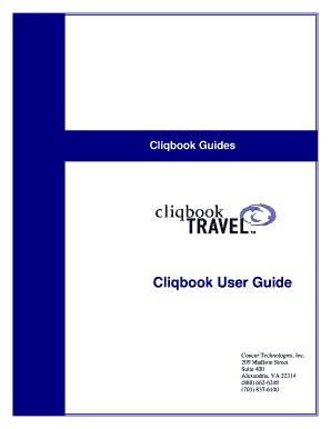 Fillable Online Cliqbook User Guide Travel Fax Email Print Pdffiller