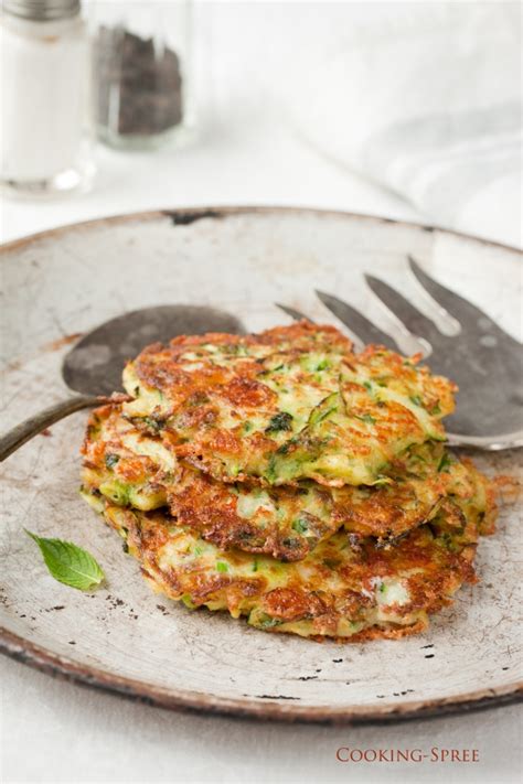 Zucchini Pancakes With Feta And Mint Cooking Spree