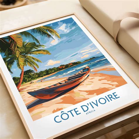 Côte d'Ivoire Travel Print - Beach Scene Wall Art – This Art World