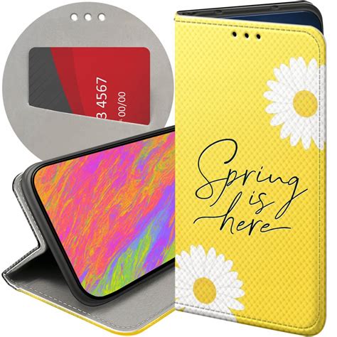 ETUI Z KLAPKĄ DO IPHONE 12 PRO MAX WZORY WIOSNA WIOSENNE SPRING FUTERAŁ