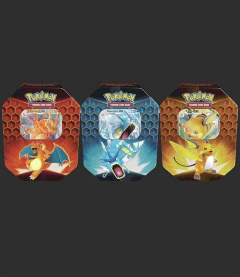 Mavin Pokemon Hidden Fates Set Of 3 Tins Charizard GX Gyarados GX